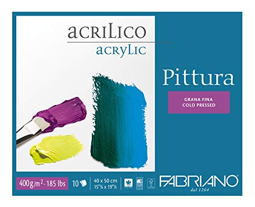 Fabriano 40004050 Acrylmalpapier, Baumwolle, weiß, 40 x 50 x 0.5 cm Fabriano 40004050 Acrylmalpapier, Baumwolle, weiß, 40 x 50 x 0.5 cm von Fabriano