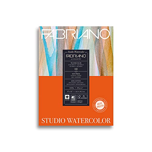 Fabriano - Aquarellblock - heissgepresst - 12 Blatt - 300 g/m2 von Fabriano