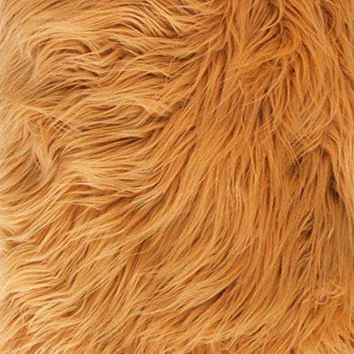 Kunstfell, Langflor, luxuriös, zottelig, quadratisch, zum Nähen, für Cosplay, Kostüme, Dekorationen, Verkauf pro Stück (Camel, 25,4 x 25,4 cm) von Fabric Empire