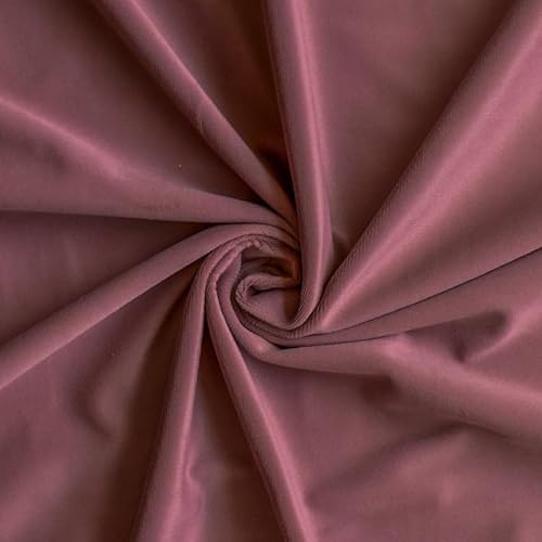 Fabric Mart Direct Altrosa Stoff als Meterware, 137 cm oder 54 Zoll Breite Rosa Samt Stoff, 1 kontinuierlicher Zähler Hochwertiger Plüschsamt Stoff, Polsterstoff, Stoff für Vorhänge, Kissen von Fabric Mart Direct