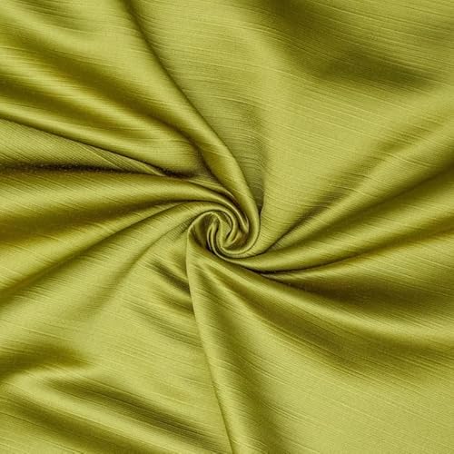 Fabric Mart Direct Chartreuse Schwerer Satin Stoff als Meterware, 137 cm oder 54 Zoll Breite Grün Satin Stoff, 1 Meter Solide Satin Polsterstoff für Vorhänge, Kissen von Fabric Mart Direct