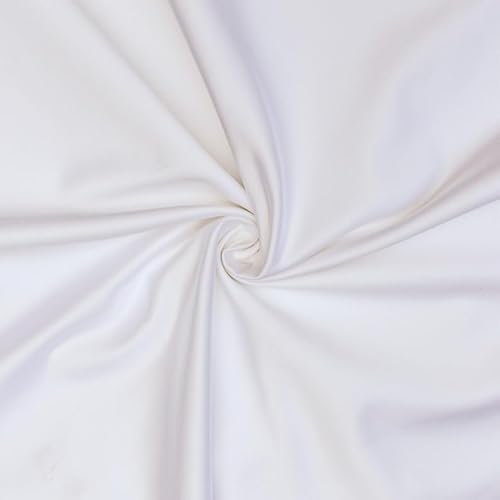 Fabric Mart Direct Cremefarben Schwerer Satin Stoff als Meterware, 137 cm oder 54 Zoll Breite Weiß Satin Stoff, 1 Meter Solide Satin Polsterstoff für Vorhänge, Kissen von Fabric Mart Direct