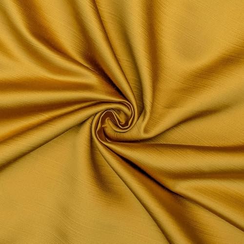 Fabric Mart Direct Dark Gold Schwerer Satin Stoff als Meterware, 279 cm oder 110 Zoll Breite Gold Satin Stoff, 1 Meter Solide Satin Polsterstoff für Vorhänge, Kissen von Fabric Mart Direct