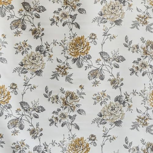 Fabric Mart Direct Gelb Stoff als Meterware, 140 cm oder 54 Zoll Breite Gelb Polyester Stoff, 1 kontinuierlicher Zähler Besticktes Polyester Stoff, Polsterstoff, Stoff für Vorhänge, Stoff für Kissen von Fabric Mart Direct