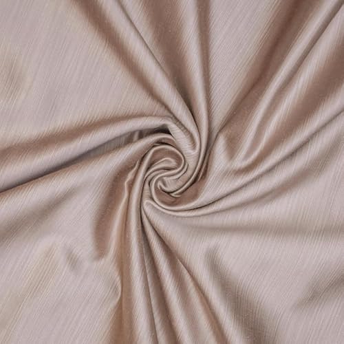 Fabric Mart Direct Hellbeige Schwerer Satin Stoff als Meterware, 137 cm oder 54 Zoll Breite Beige Satin Stoff, 1 Meter Solide Satin Polsterstoff für Vorhänge, Kissen von Fabric Mart Direct