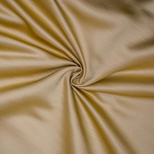 Fabric Mart Direct Helles Gold Schwerer Satin Stoff als Meterware, 137 cm oder 54 Zoll Breite Gold Satin Stoff, 1 Meter Solide Satin Polsterstoff für Vorhänge, Kissen von Fabric Mart Direct