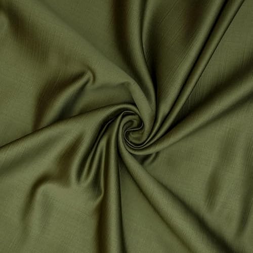 Fabric Mart Direct Helles Olivgrün Schwerer Satin Stoff als Meterware, 137 cm oder 54 Zoll Breite Grün Satin Stoff, 1 Meter Solide Satin Polsterstoff für Vorhänge, Kissen von Fabric Mart Direct