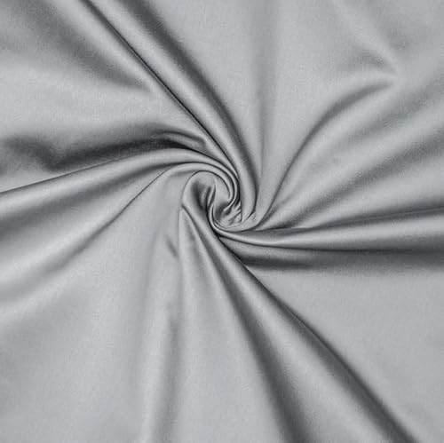 Fabric Mart Direct Helles Silber Schwerer Satin Stoff als Meterware, 137 cm oder 54 Zoll Breite Silber Satin Stoff, 1 Meter Solide Satin Polsterstoff für Vorhänge, Kissen von Fabric Mart Direct