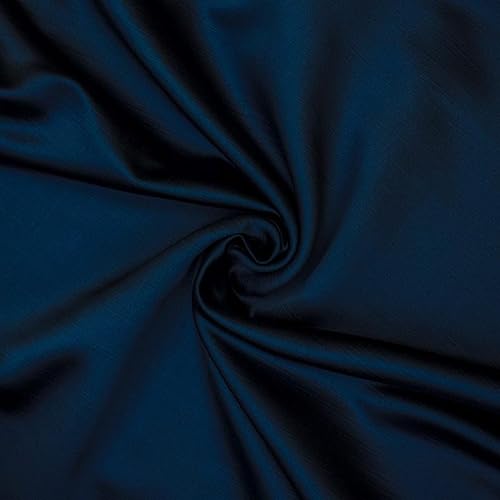 Fabric Mart Direct Marineblau Schwerer Satin Stoff als Meterware, 137 cm oder 54 Zoll Breite Blau Satin Stoff, 1 Meter Solide Satin Polsterstoff für Vorhänge, Kissen von Fabric Mart Direct