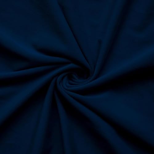 Fabric Mart Direct Marineblau Stoff als Meterware, 137 cm oder 54 Zoll Breite Blau Samt Stoff, 1 kontinuierlicher Zähler Hochwertiger Plüschsamt Stoff, Polsterstoff, Stoff für Vorhänge, Kissen von Fabric Mart Direct