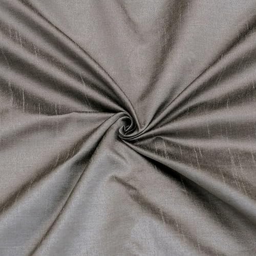 Fabric Mart Direct Metallisches warmes Silber Stoff als Meterware, 111 cm oder 44 Zoll Breite Silber Seide Stoff, 1 Meter Kunstseide Stoff, Polsterstoff, Stoff für Vorhänge, Stoff für Kissen von Fabric Mart Direct