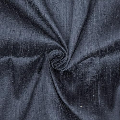 Fabric Mart Direct Mitternachtsblau Stoff als Meterware, 104 cm oder 41 Zoll Breite Blau Seide Stoff, 1 kontinuierlicher Zähler 100% reine Dupioni-Seide. Stoff, Polsterstoff, Stoff für Vorhänge von Fabric Mart Direct