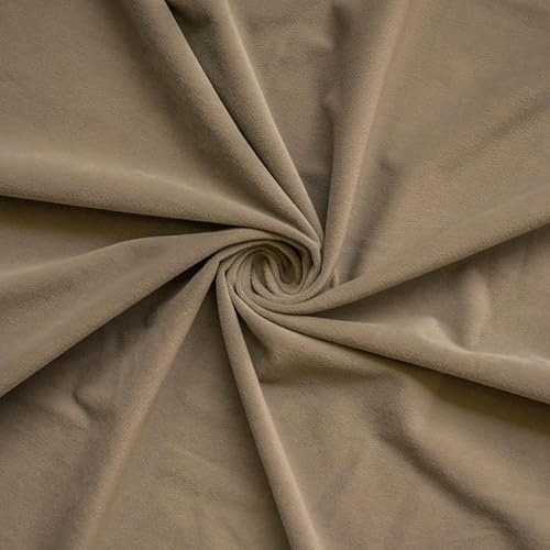 Fabric Mart Direct Mokka Braun Stoff als Meterware, 137 cm oder 54 Zoll Breite Braun Samt Stoff, 1 kontinuierlicher Zähler Hochwertiger Plüschsamt Stoff, Polsterstoff, Stoff für Vorhänge, Kissen von Fabric Mart Direct