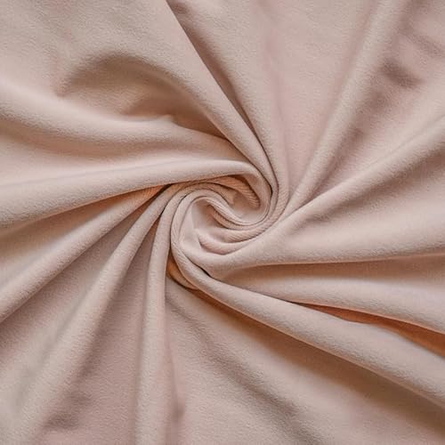 Fabric Mart Direct Pastell Pfirsich Stoff als Meterware, 137 cm oder 54 Zoll Breite Rosa Samt Stoff, 1 kontinuierlicher Zähler Hochwertiger Plüschsamt Stoff, Polsterstoff, Stoff für Vorhänge, Kissen von Fabric Mart Direct