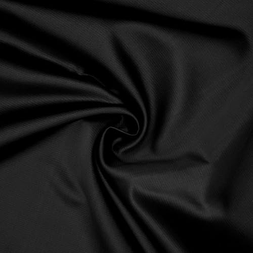 Fabric Mart Direct Schwarz Schwerer Satin Stoff als Meterware, 137 cm oder 54 Zoll Breite Schwarz Satin Stoff, 1 Meter Solide Satin Polsterstoff für Vorhänge, Kissen von Fabric Mart Direct