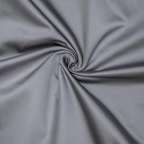 Fabric Mart Direct Silbergrau Schwerer Satin Stoff als Meterware, 137 cm oder 54 Zoll Breite Silber Satin Stoff, 1 Meter Solide Satin Polsterstoff für Vorhänge, Kissen von Fabric Mart Direct