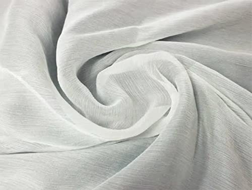 100 % Seide, geknitterter Chiffon-Stoff, 111,8 cm breit, gefärbbar, natürlich, 32 g von FabricFactory