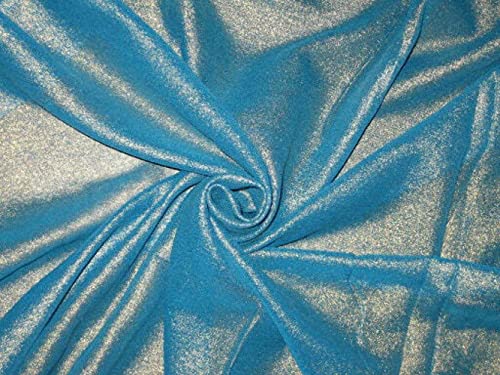 Glitzer Chiffon Stoff blau mit Schimmer von FabricFactory