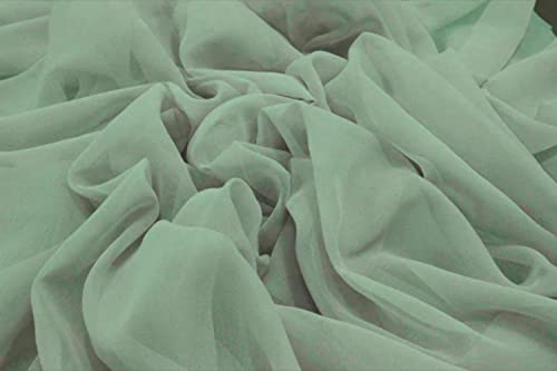 Seiden-Chiffon-Stoff, 111,8 cm breit, Mintgrün von FabricFactory