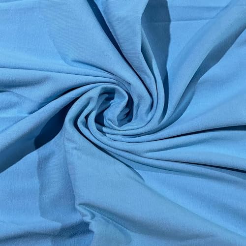 FabricLA The Yard Baumwoll-Spandex-Jersey-Strickstoff 150 cm breit – ultraweiches Baumwoll-Spandex-Mischgewebe – verwenden Sie unseren 4-Wege-Stretch-Strickstoff für Kleidung – Aqua, 91 m von FabricLA