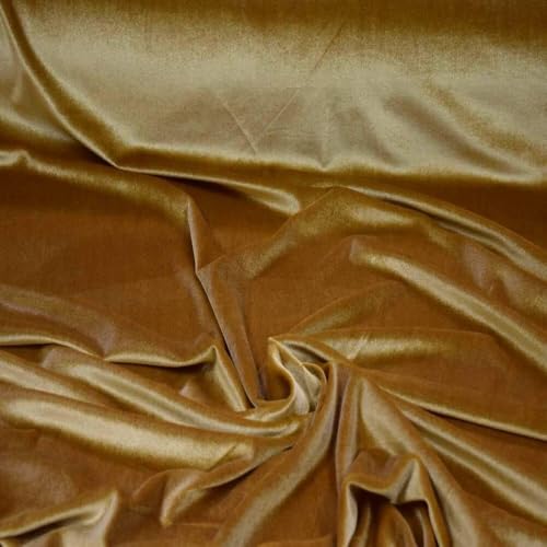 FABRICS-CITY GOLDBRAUN HOCHWERTIG BI-STRETCH SAMT STOFF SAMTSTOFF STOFFE, 4961(goldbraun) von Fabrics-City