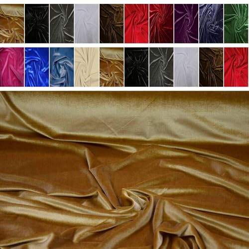 FABRICS-CITY GOLDBRAUN HOCHWERTIG BI-STRETCH SAMT STOFF SAMTSTOFF STOFFE, 4961 von Fabrics-City