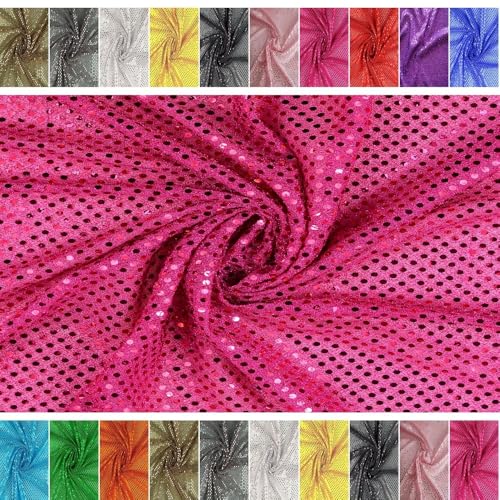 FABRICS-CITY PINK/PINK HOCHWERTIG PAILETTEN STOFF PAILLETTENSTOFF 3MM STOFFE, 2960 von Fabrics-City