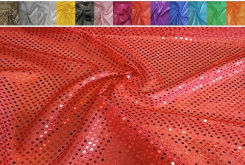 Fabrics-City ROT Exklusive KLEINE Pailletten Stoff 3MM Stoffe, 2421 von Fabrics-City