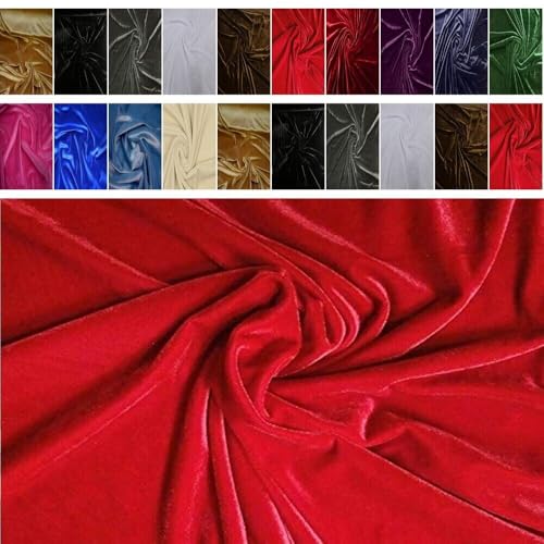 FABRICS-CITY ROT HOCHWERTIG BI-STRETCH SAMT STOFF SAMTSTOFF STOFFE, 2804 von Fabrics-City