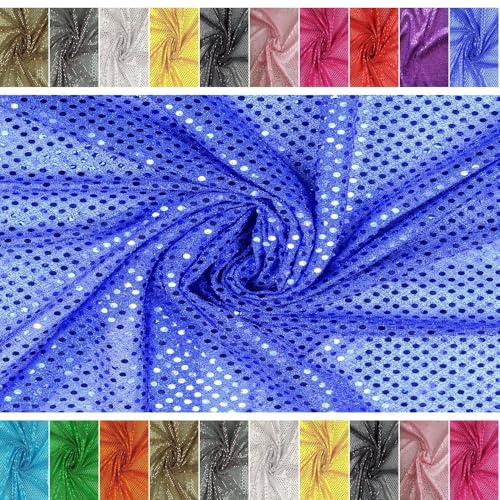 FABRICS-CITY ROYALBLAU HOCHWERTIG PAILETTEN STOFF PAILLETTENSTOFF 3MM STOFFE, 2423 von Fabrics-City