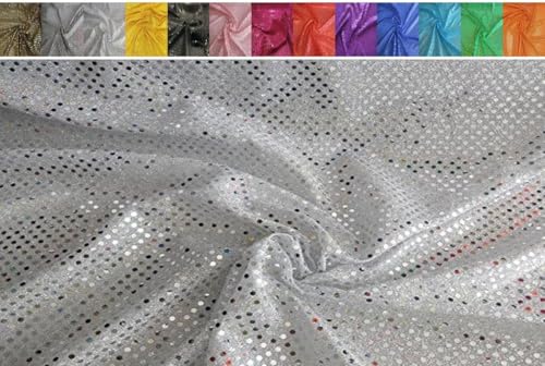 FABRICS-CITY SILBER/WEIß EXKLUSIVE KLEINE PAILLETTEN STOFF 3MM STOFFE, 2594 von Fabrics-City