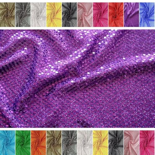 FABRICS-CITY VIOLETT HOCHWERTIG PAILETTEN STOFF PAILLETTENSTOFF 3MM STOFFE, 2595 von Fabrics-City