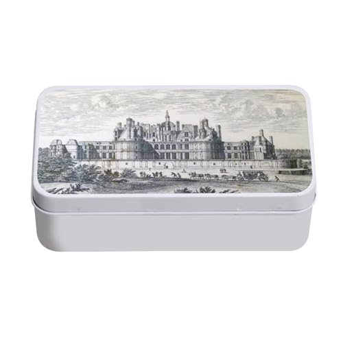 Fabulous Metallbox mit Gravur, antikes Schloss von Chambord Renaissance Frankreich – 11 x 18,5 x 5,5 cm – Aufbewahrungsbox, Schlüssel, Werkzeuge, Lunchbox, Zucker, Kekse von Fabulous