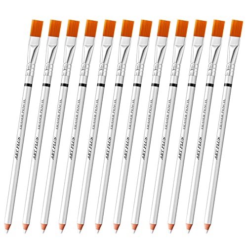 Faccito 12 Stück Radierstift mit Bürste Radierer in Stiftform Radiergummi zum Zeichnen Radierer für Künstler Skizzieren Malerei Zubehör von Faccito