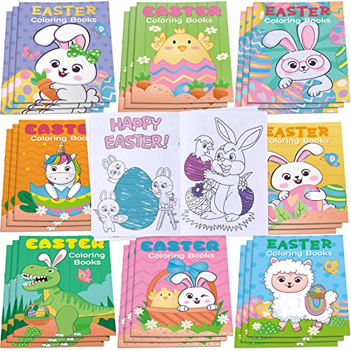 Faccito 36 Stück Ostern Malbücher für Kinder Gastgeschenke Ostern Aktivität Bücher Frühling Mini Malbücher Eierkorb Taschenfüller für Kinder Klassenzimmer Schule Aktivität von Faccito