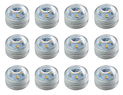 Fachhandel Plus 12er Set Teelichter mit je 3 SMD-LEDs Batteriebetrieb wasserdicht Tauchlicht von Fachhandel Plus