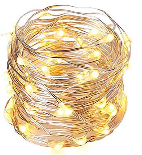 Fachhandel Plus Micro LED Draht Lichterkette mit 100 LEDs Timerfunktion Indoor Batteriebetrieb von Fachhandel Plus