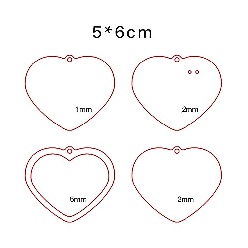 1 Set Verschiedene Stile Valentinstag Liebe Acryl Schlüsselanhänger Leere Ornamente Neuartiges Kleines Geschenk Süße Herz Schlüsselanhänger Blätter von FackLOxc