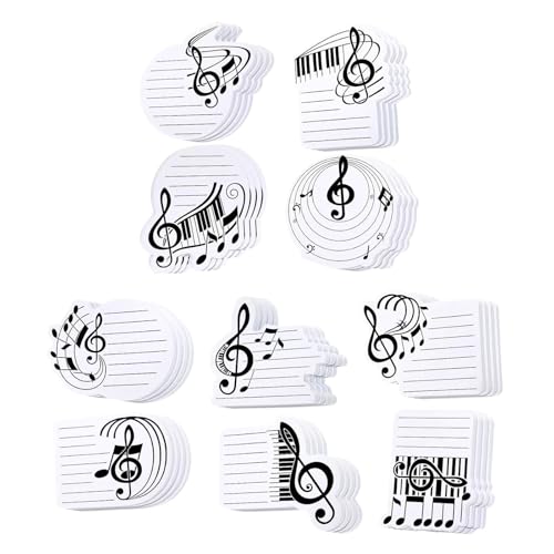 10 Stück Stick Pad Stick Notes Pad Set Selbstklebende Notizblöcke Musiknoten Form Stick Notizblock Kleben Memo Pad Set von FackLOxc