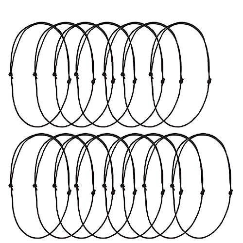 10 Stück schwarze Lederschnüre, verstellbare Knoten, Schiebeknoten, Halskette, Seil, Schmuckherstellung, Halsketten, Schnüre für DIY-Schmuckherstellung von FackLOxc