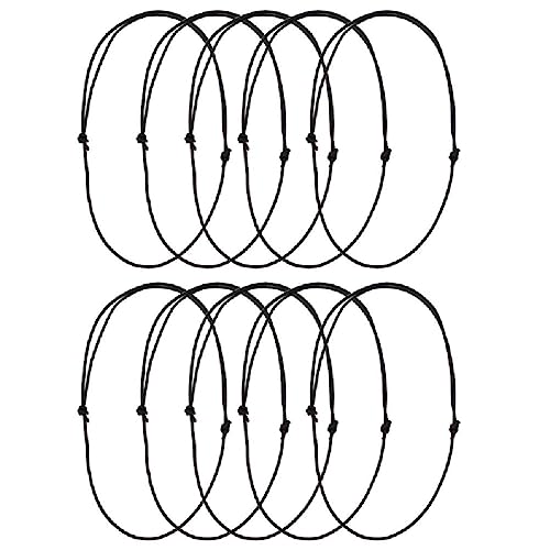 10 Stück schwarze Lederschnüre, verstellbare Knoten, Schiebeknoten, Halskette, Seil, Schmuckherstellung, Halsketten, Schnüre für DIY-Schmuckherstellung von FackLOxc