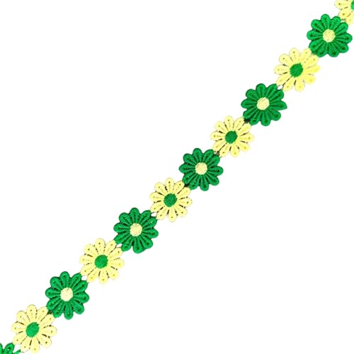 15 Yards Blumenverzierungs Spitzenbesatz Besticktes Nähband 25 Mm Breit Bestickte Applikation Für Kleidungsdekoration von FackLOxc