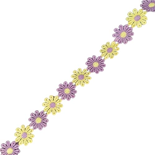 15 Yards Blumenverzierungs Spitzenbesatz Besticktes Nähband 25 Mm Breit Bestickte Applikation Für Kleidungsdekoration von FackLOxc