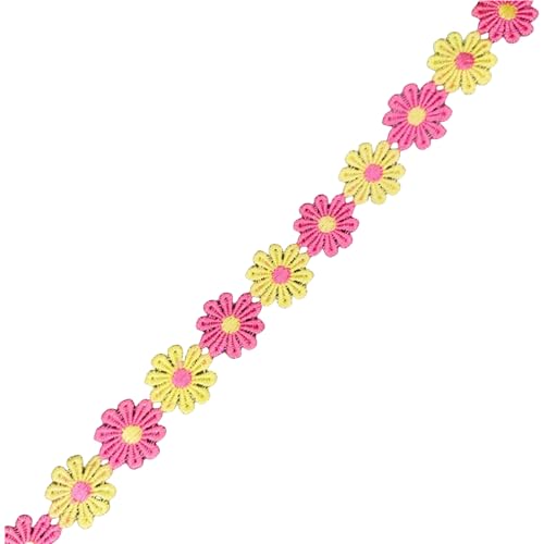 15 Yards Blumenverzierungs Spitzenbesatz Besticktes Nähband 25 Mm Breit Bestickte Applikation Für Kleidungsdekoration von FackLOxc