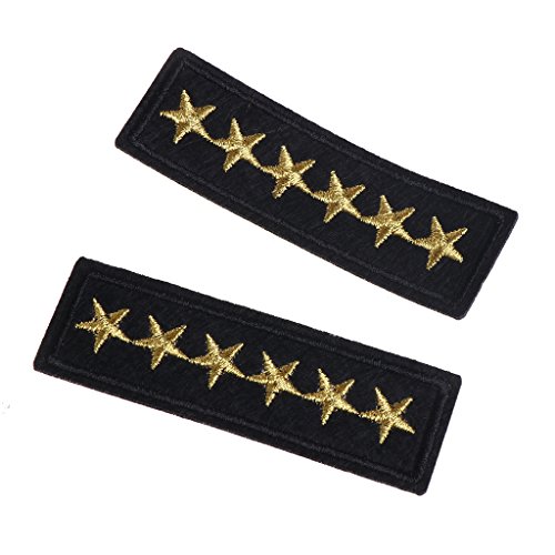 2 Stück Bügelbilder Kleidung Aufkleber Star Rank Heat Press Applique Chenille Stickerei von FackLOxc