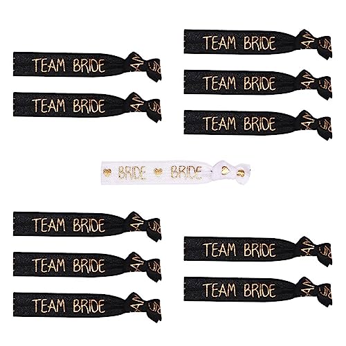 FackLOxc 11pcs Hen Party Armbänder Team Braut Armbänder Brautdusche Dekoration Hochzeit Haarbindungen Elastisches Armband Gunst von FackLOxc