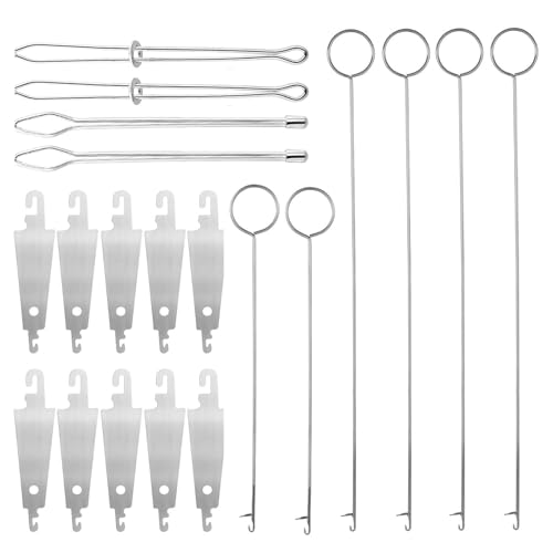 FackLOxc 20-teiliges Kordelzug Einfädler Set Mit Edelstahlringen Turner Haken Pinzette Für Die Herstellung Von Gürteln Riemen Jogginghosen von FackLOxc