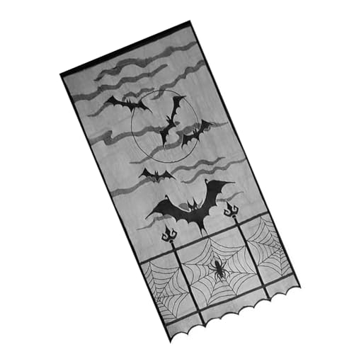 FackLOxc Halloween Spitzen Tischdekoration Mit Web Tischdecke Wiederverwendbar Schwarze Tischdecke Tischläufer Kaminsims Schalbezüge von FackLOxc