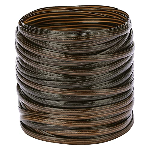 FackLOxc Korbgeflecht-Reparatur-Set, synthetisches Polyethylen, Rattan, wasserdicht, flaches Band, 70 m x 8 mm x 1 mm, Dark Brown, gestreift, für Gartenmöbel, DIY, alle Gelegenheiten von FackLOxc