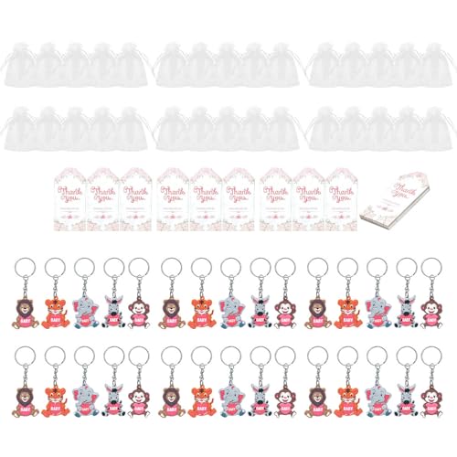 FackLOxc Set mit 30 Tier-Schlüsselanhängern, funktionaler Tier-Schlüsselanhänger für Partys, Geschenktüten-Dekorationen von FackLOxc